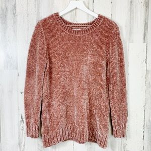 Orvis Blush Pink Soft Chenille Pullover Crewneck Sweater